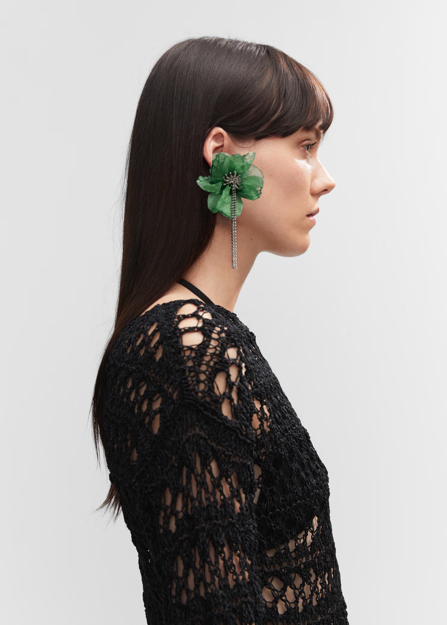 Floral rhinestone earrings