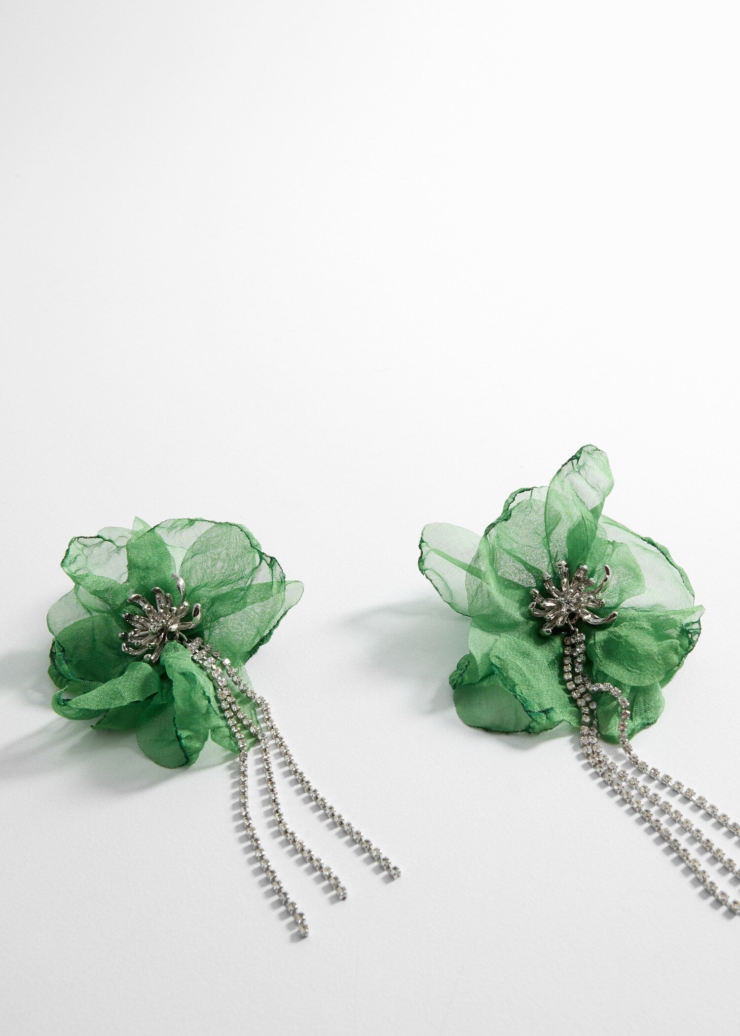 Floral rhinestone earrings