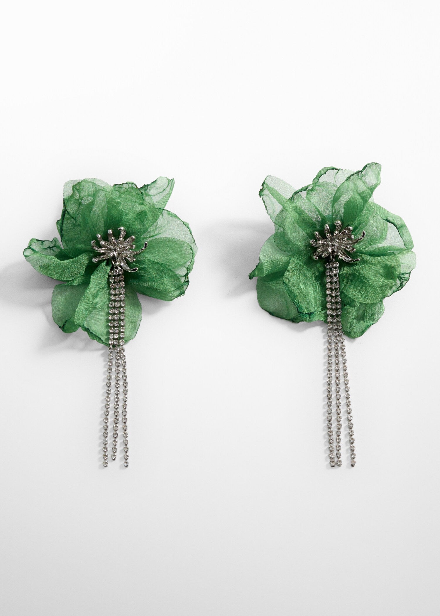 Floral rhinestone earrings