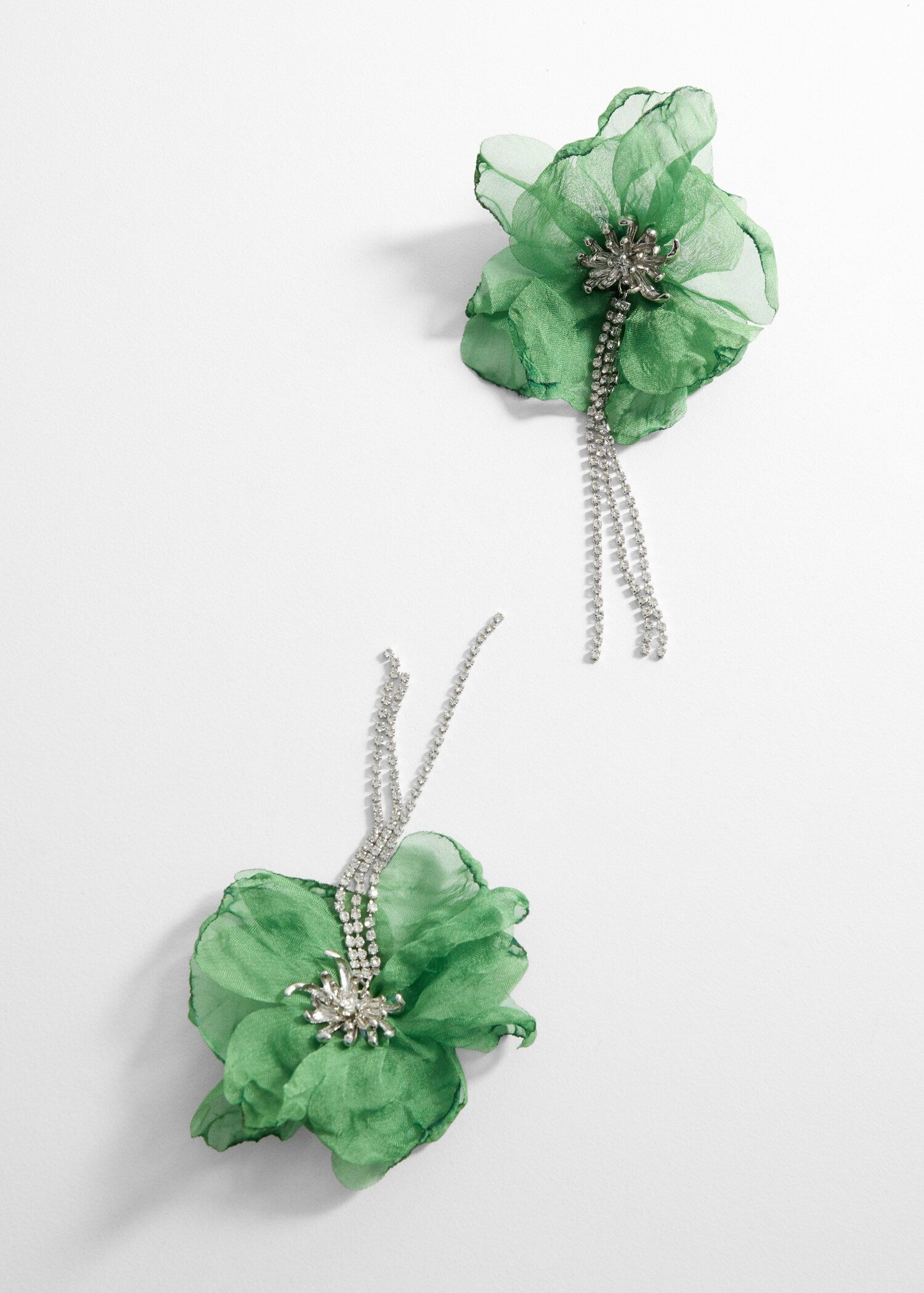 Floral rhinestone earrings