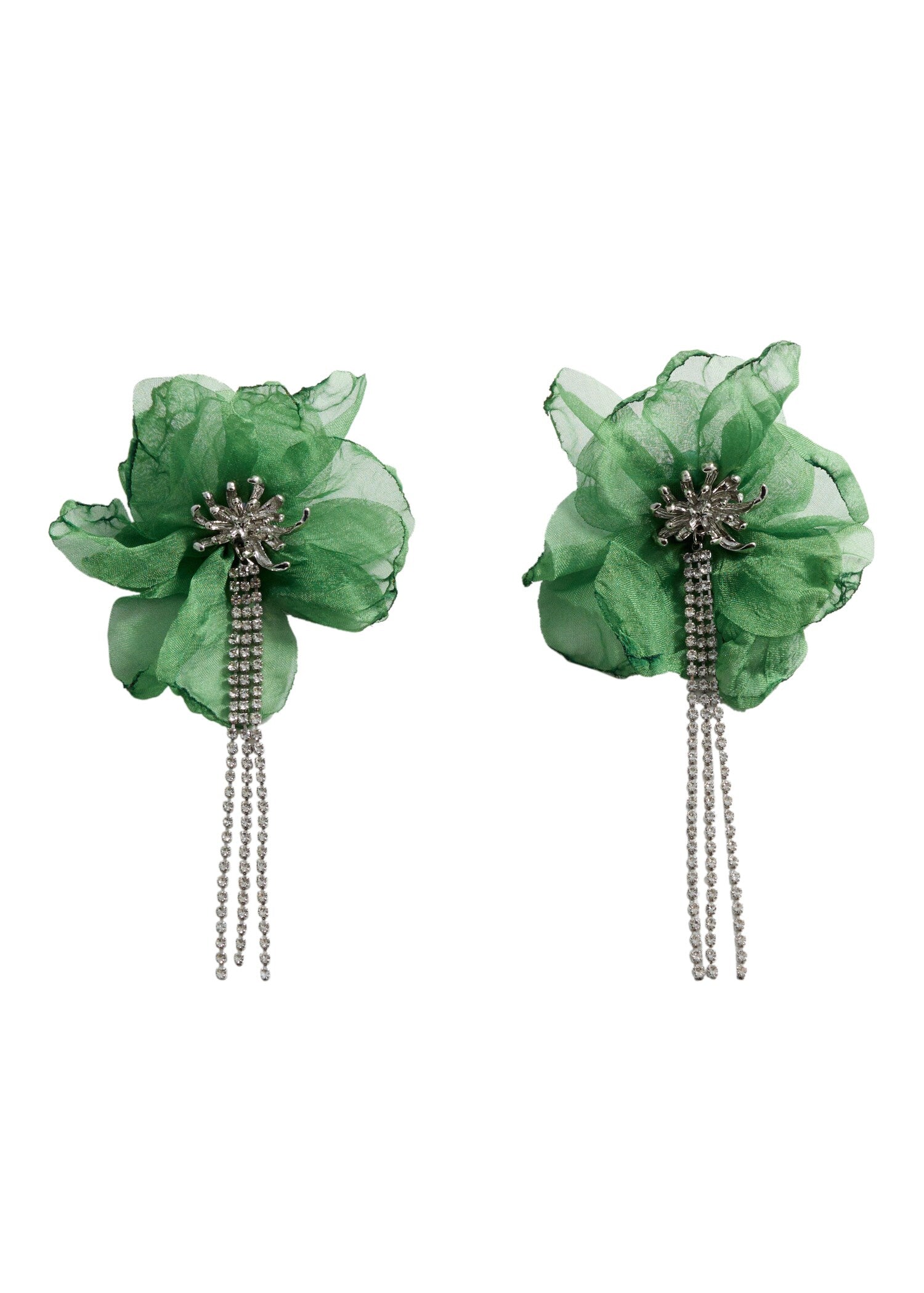 Floral rhinestone earrings