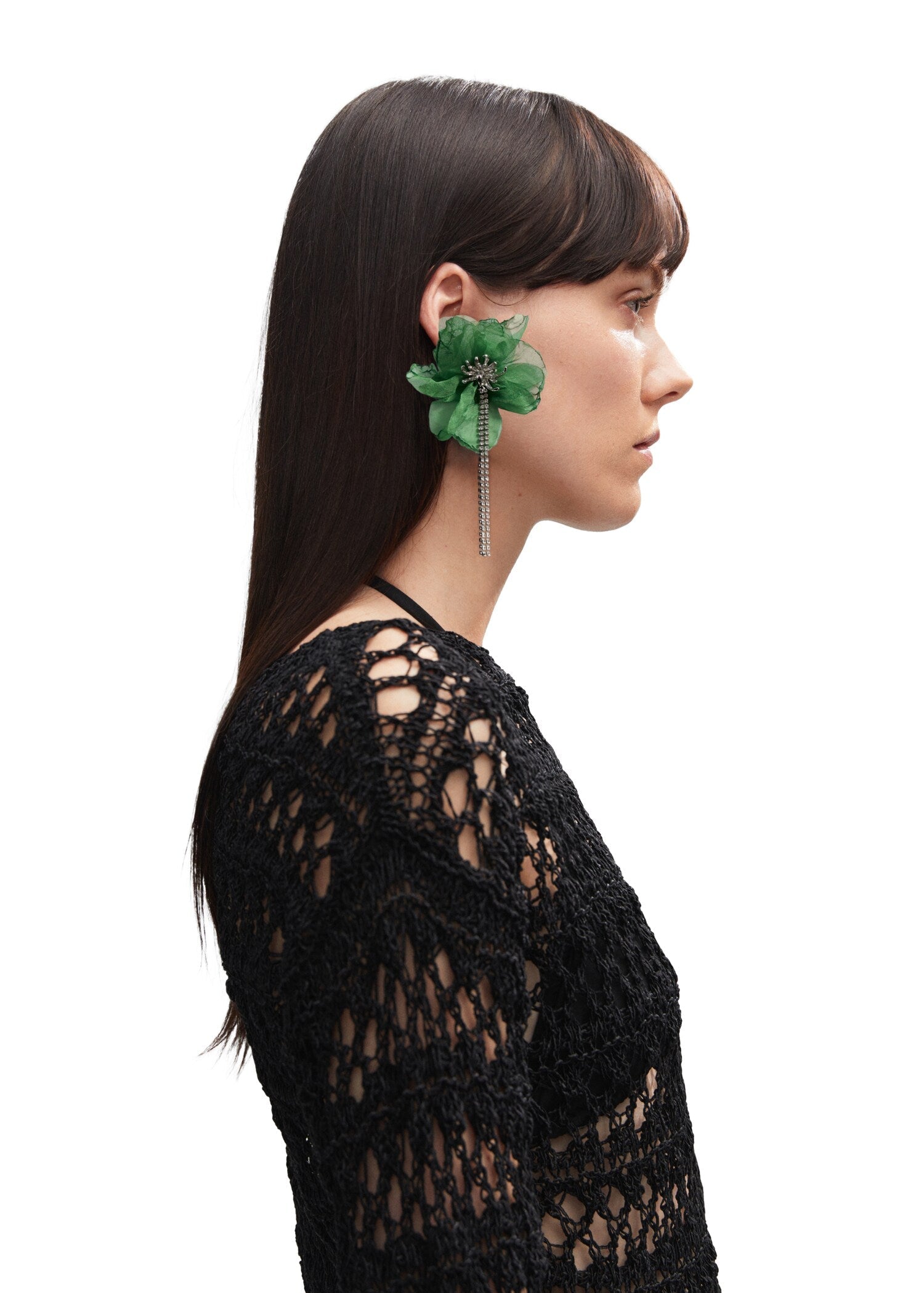 Floral rhinestone earrings